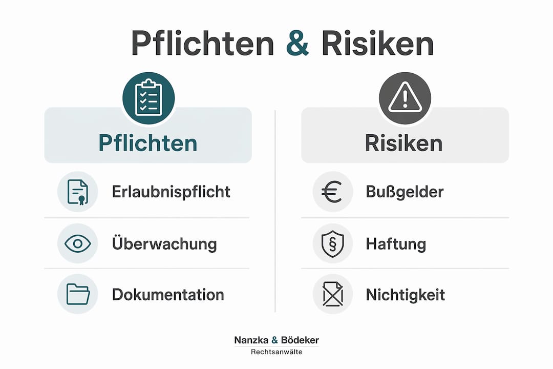Infografik: Rechte, Pflichten und Fallstricke im Arbeitnehmerüberlassungsgesetz (AÜG)