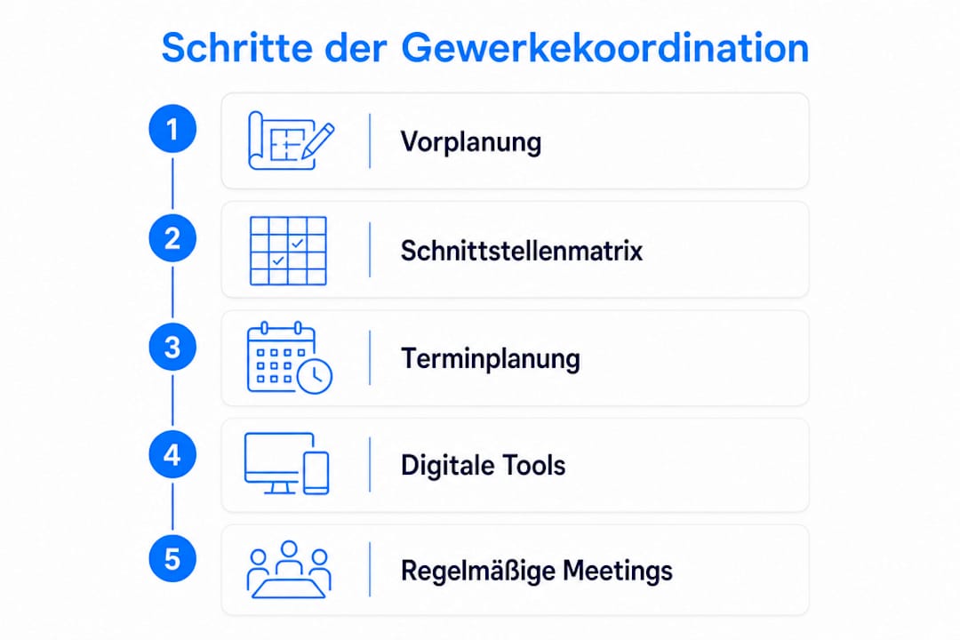 Übersicht: So gelingt die Koordination der Gewerke bei Bauvorhaben – Schritt für Schritt erklärt