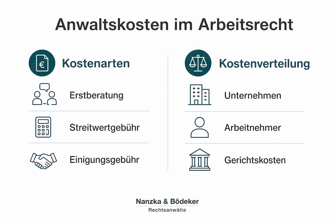 Übersicht: Welche Kosten im Arbeitsrecht anfallen und wie sie sich zusammensetzen