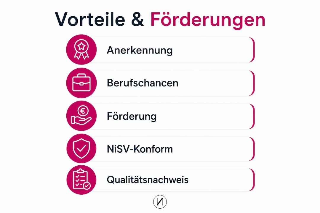 Infografik: Welche Vorteile und Fördermöglichkeiten bietet die staatlich anerkannte Kosmetikausbildung?