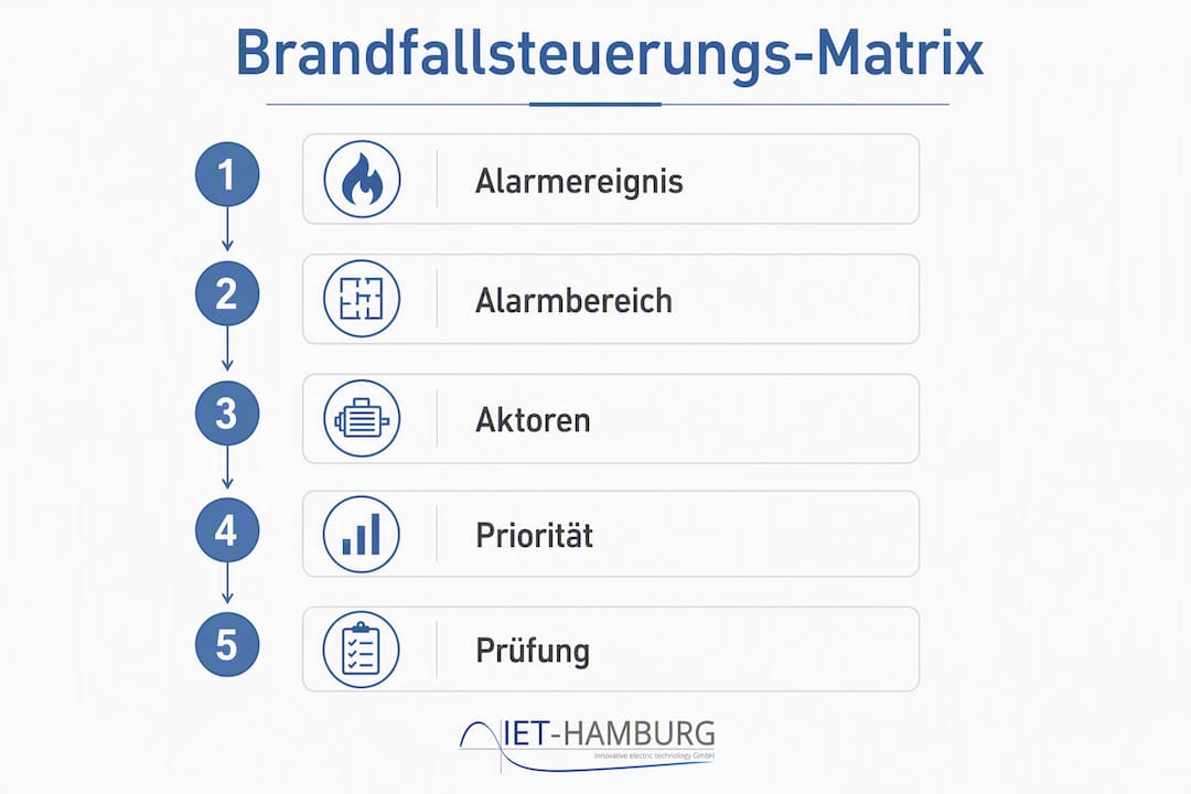 Infografik: So ist die Brandfallsteuermatrix aufgebaut
