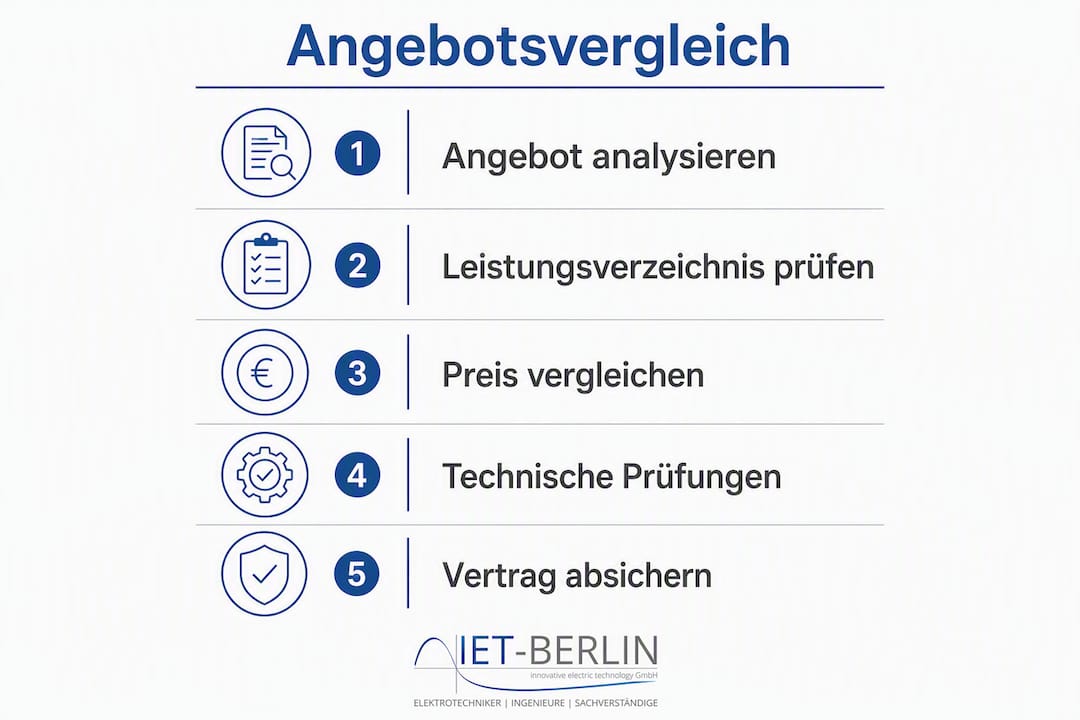Übersichtlicher Vergleich von Photovoltaik-Angeboten – als Infografik