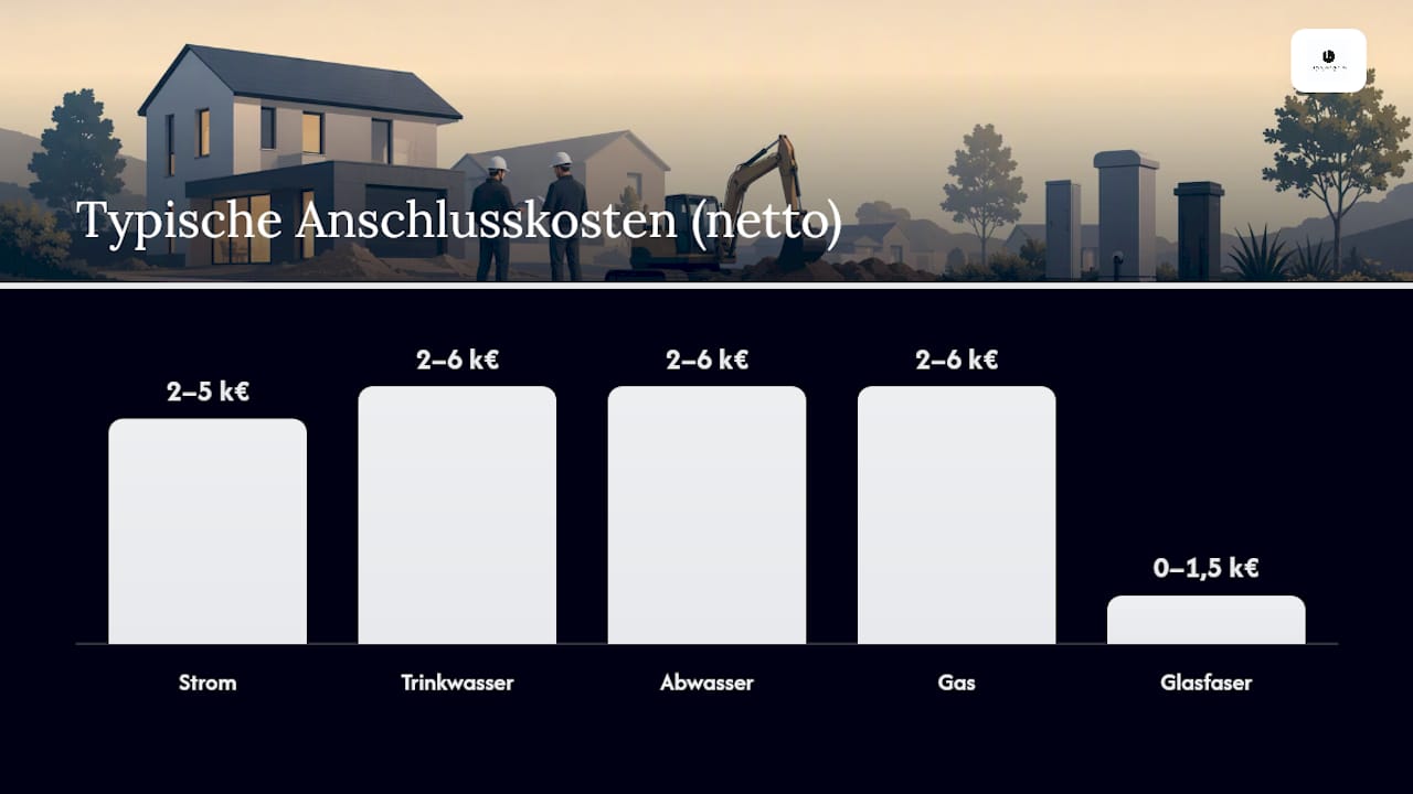 Balkendiagramm: Übliche Kosten für Hausanschlüsse im Überblick