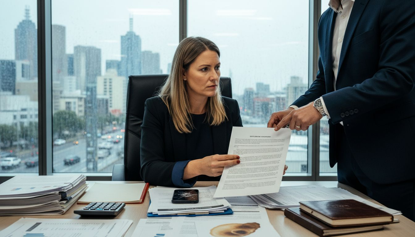 Investor and agent reviewing property paperwork