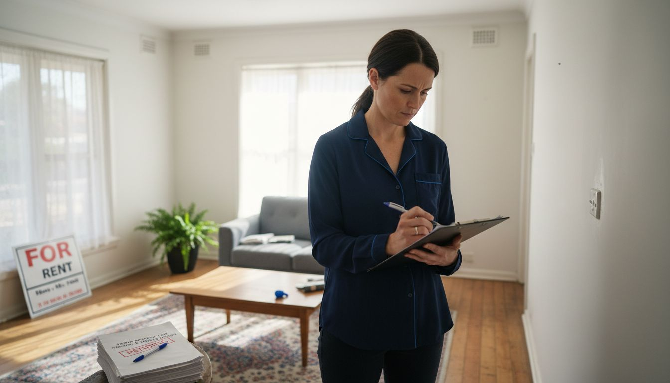 Property manager inspecting rental home interior