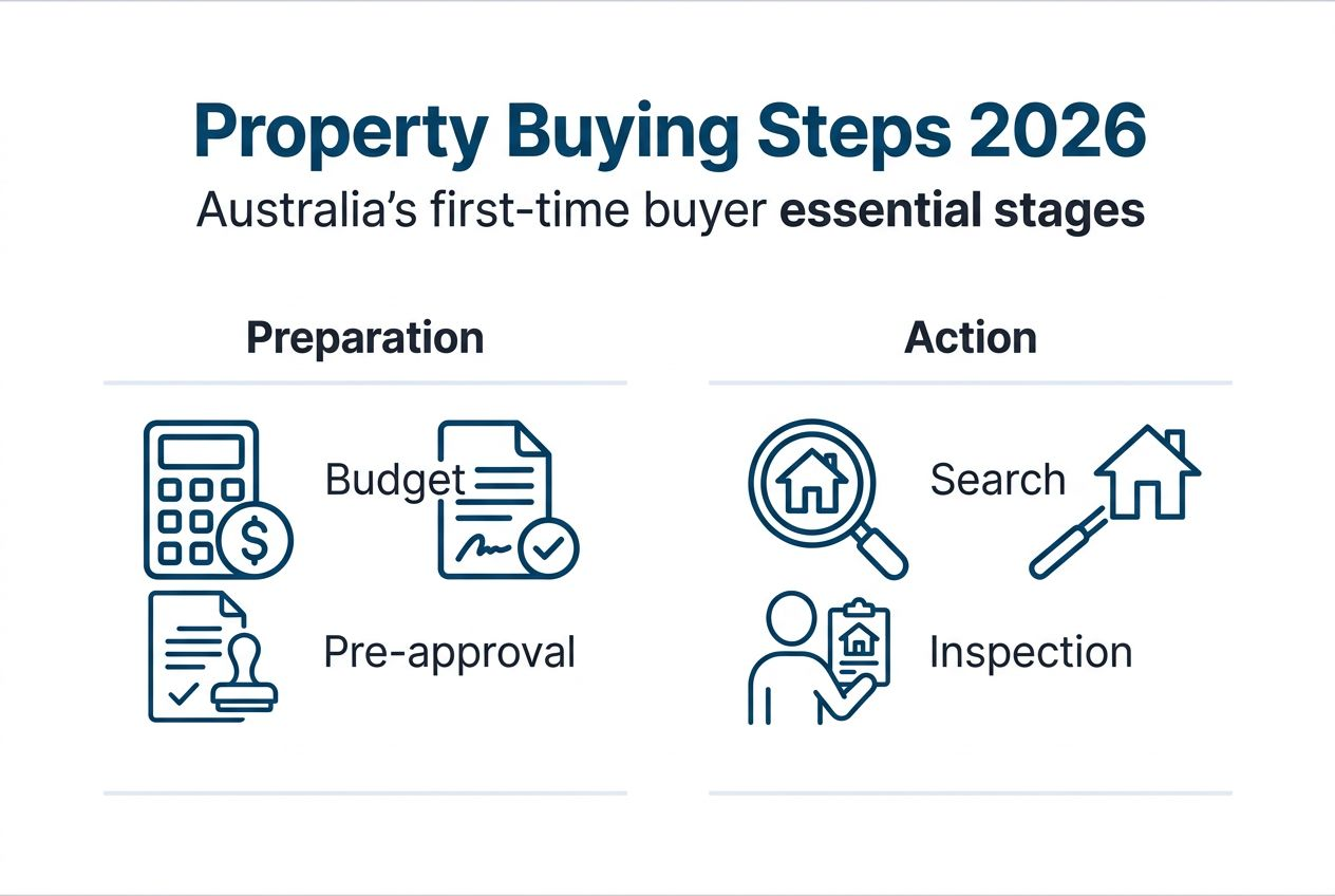 Infographic of Australian property buying steps
