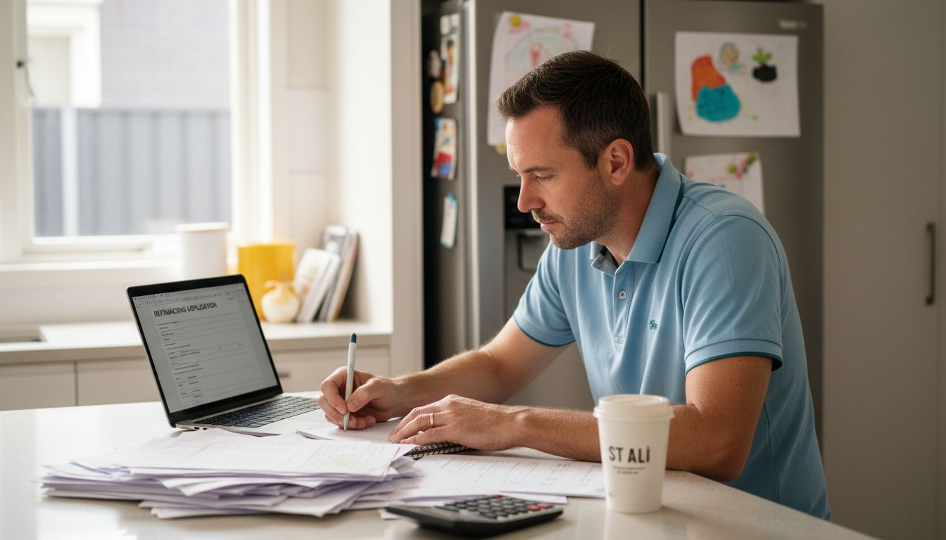 Investor completing property refinancing paperwork