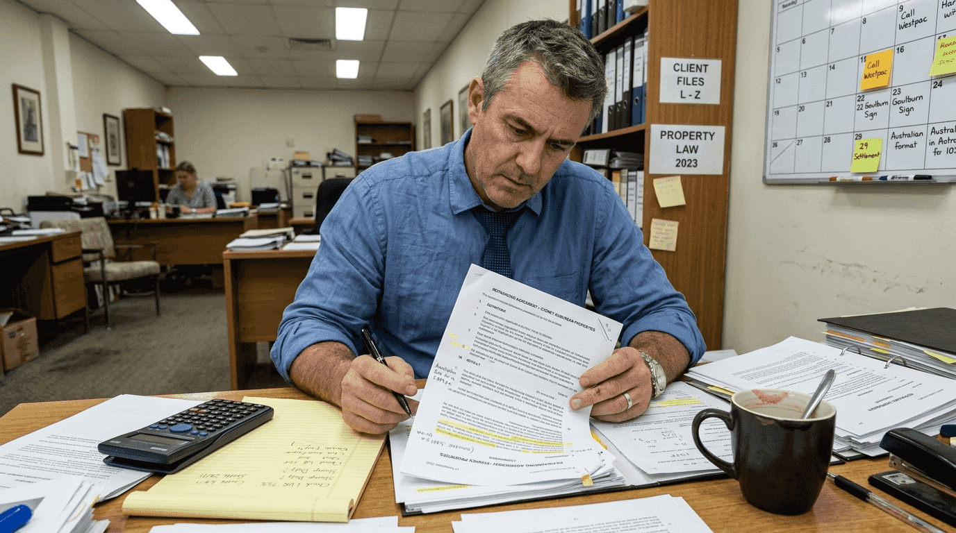 Investor reviews refinancing agreement at desk