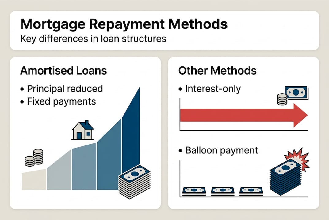 Infographic comparing mortgage repayment methods