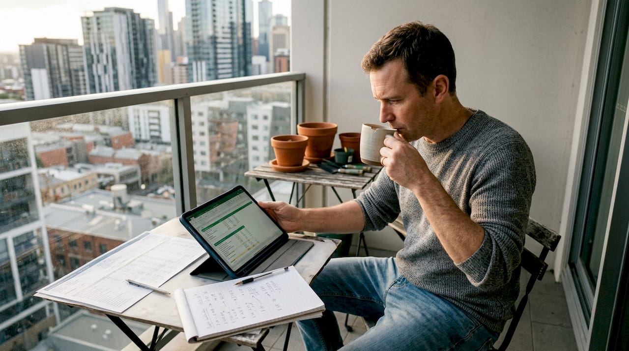 Man reviewing property portfolio performance documents