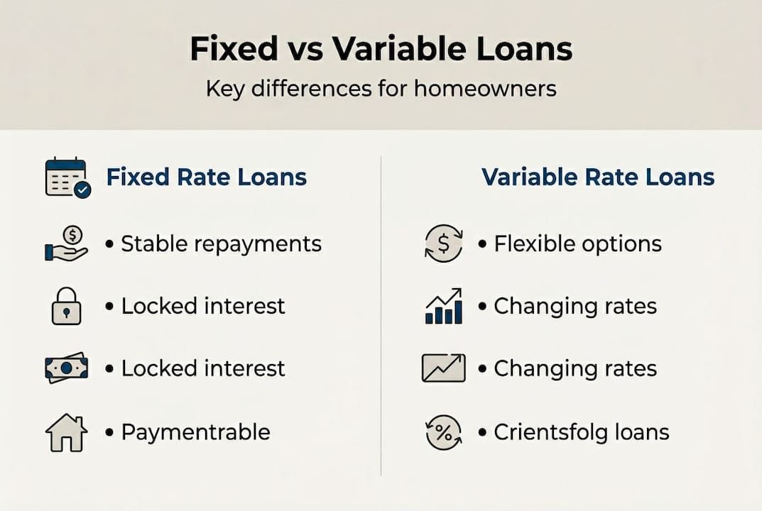 Infographic comparing fixed and variable loans