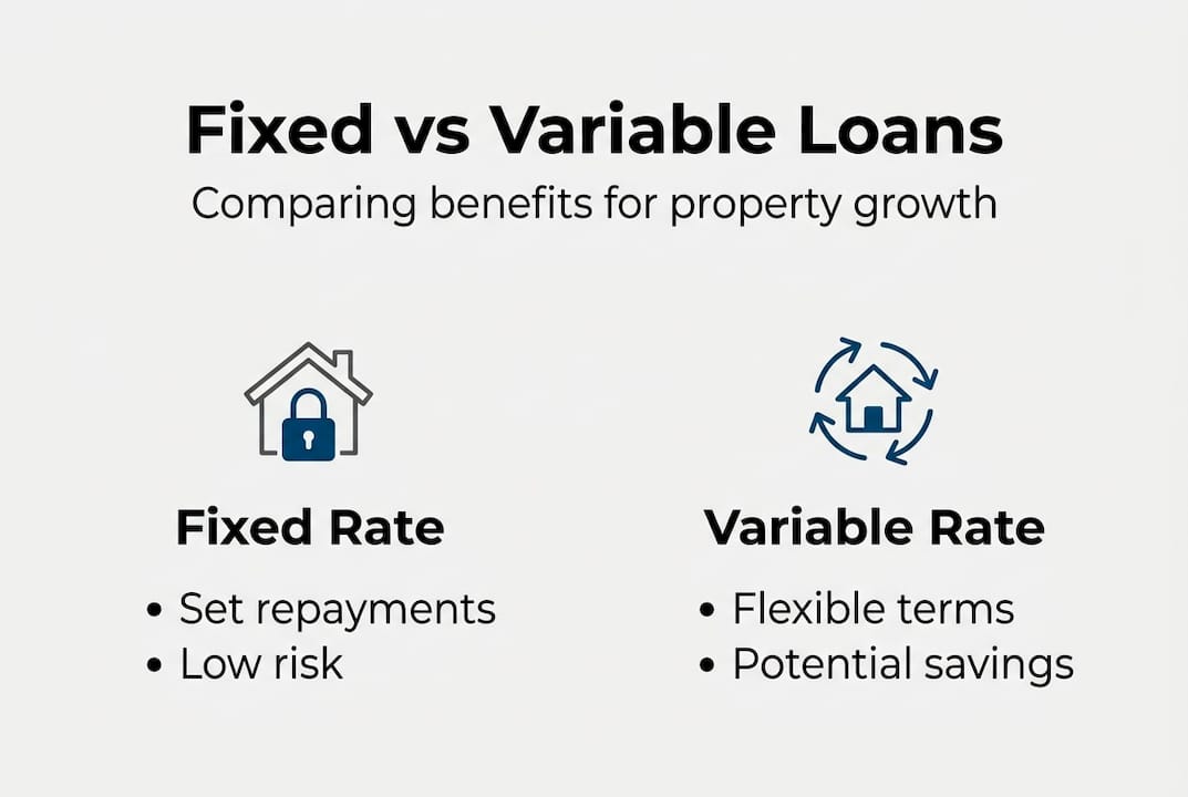 Infographic comparing fixed and variable loans
