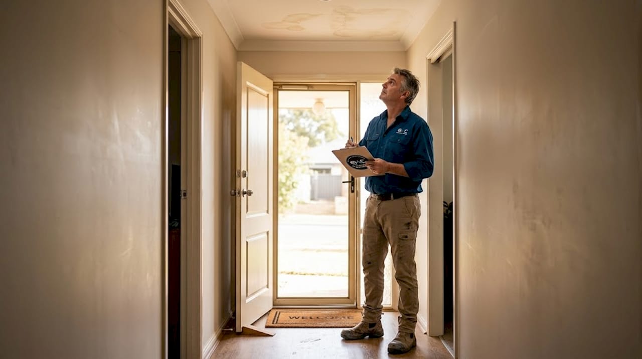 Inspector making notes during home inspection