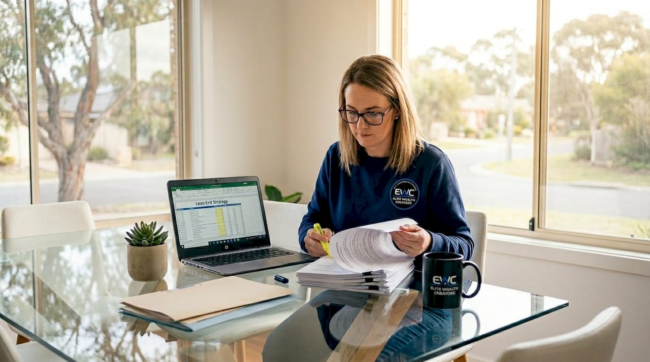 Bridging loan paperwork reviewed at kitchen table