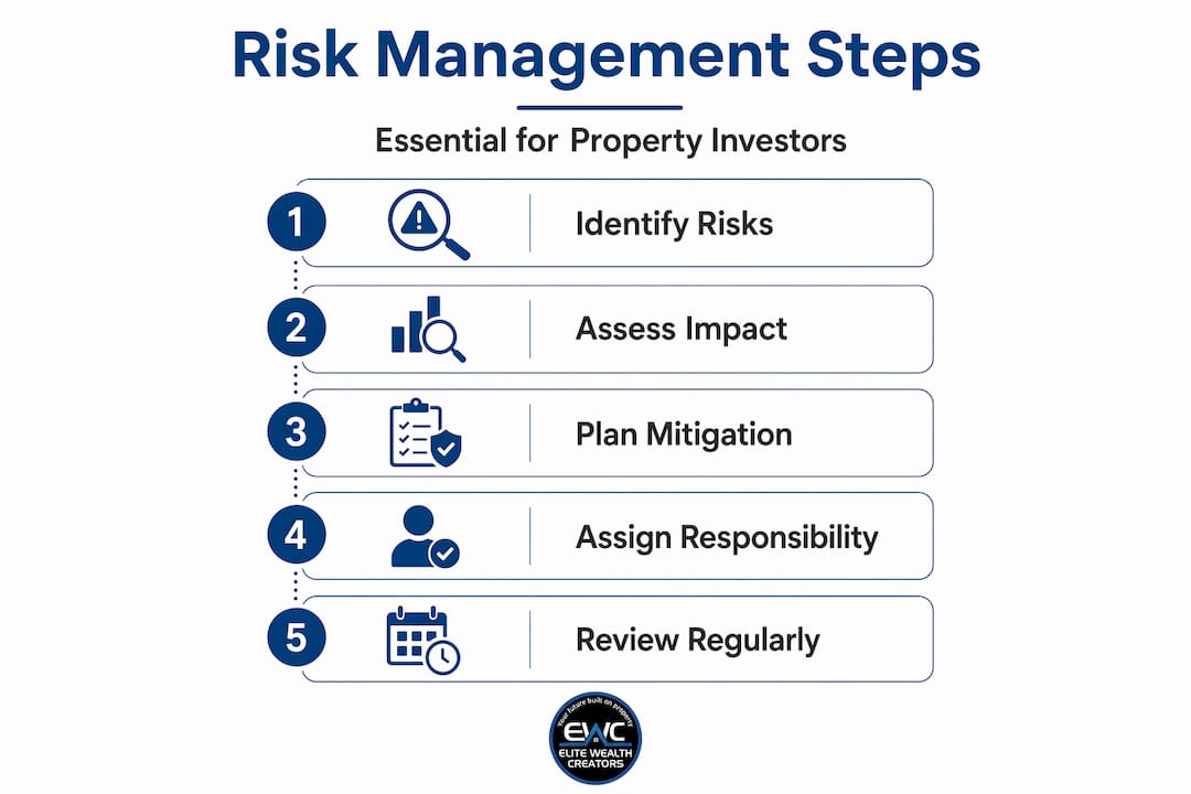Process flow showing risk management steps