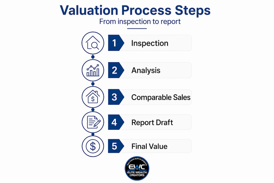 Infographic of five property valuation steps