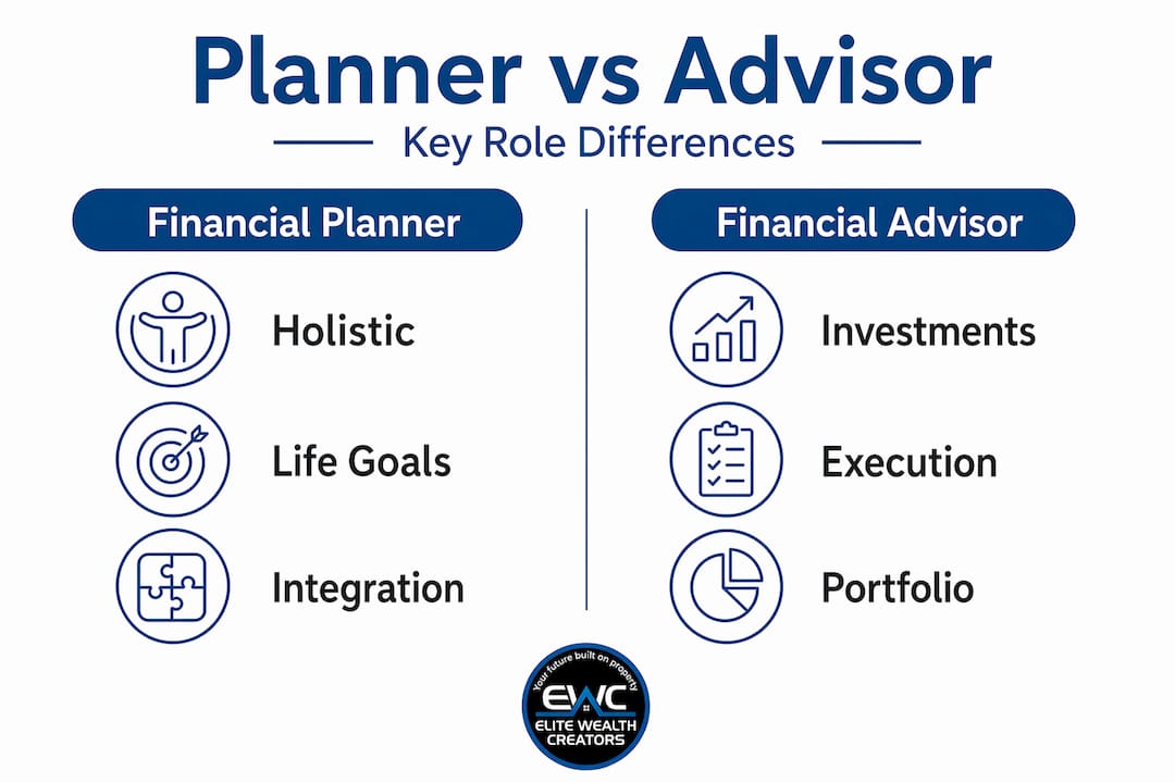 Infographic comparing planners and advisors key roles