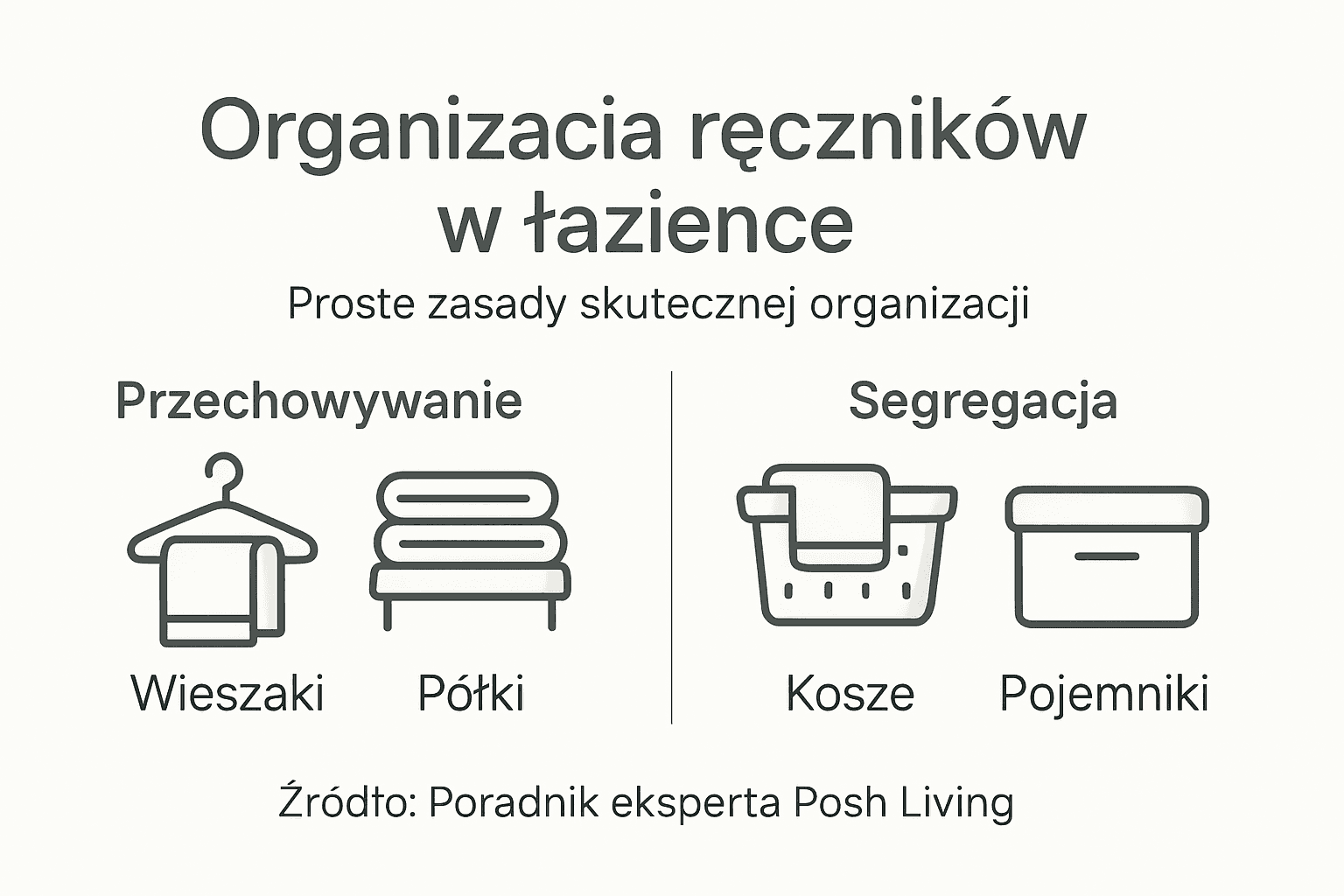 Infografika: Pomysły na przechowywanie i układanie ręczników w łazience