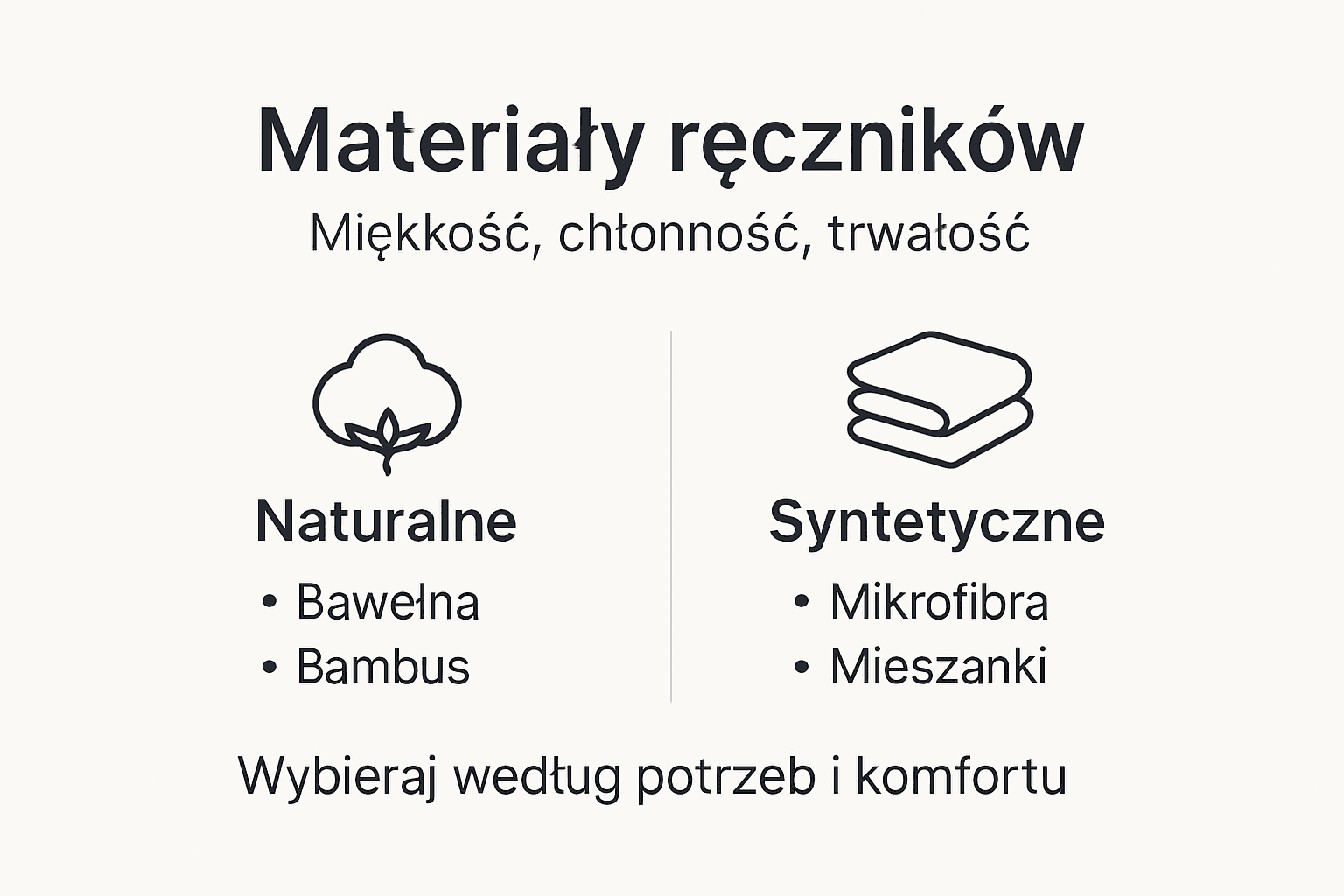 Infografika: z jakich materiałów wykonuje się ręczniki?