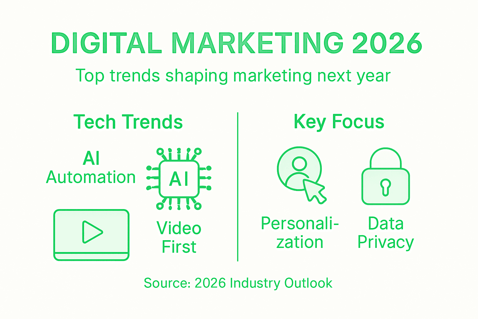 Infographic of 2026 digital marketing trends