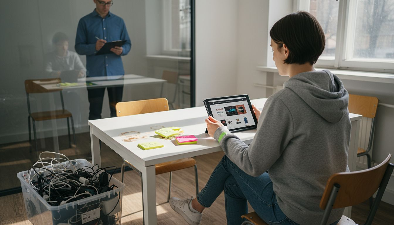 User testing new e-commerce storefront interface