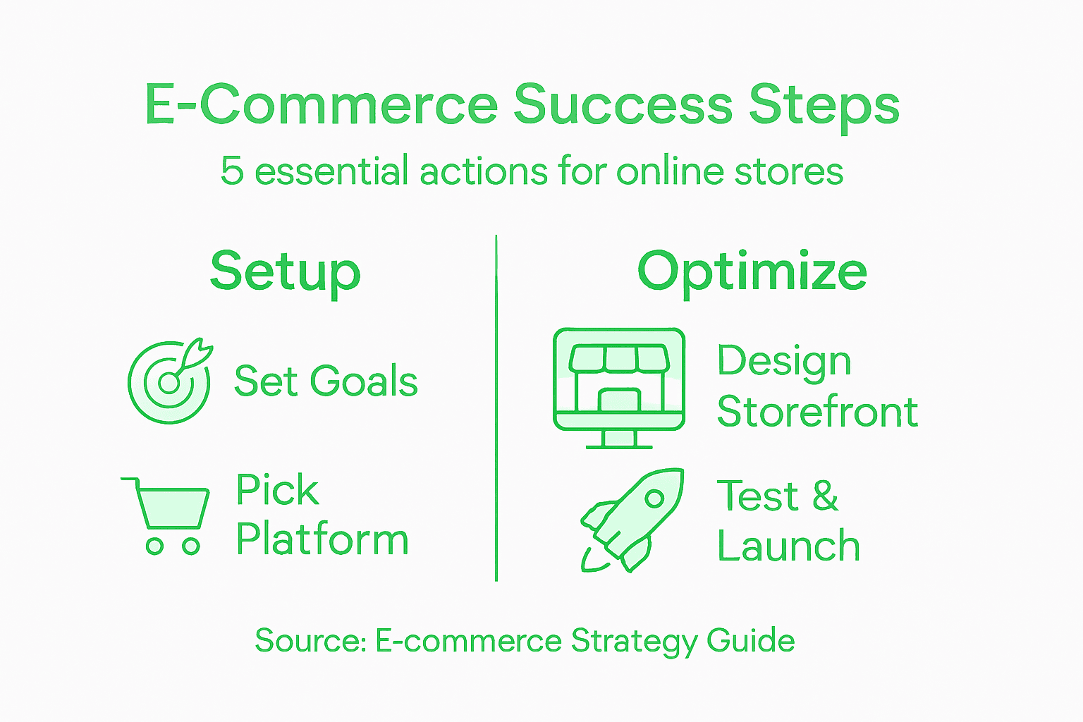 Infographic showing e-commerce site build steps