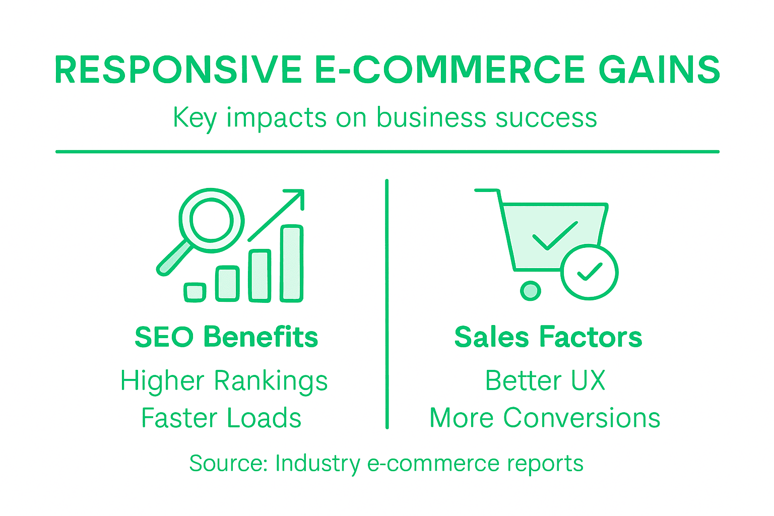 Infographic on responsive e-commerce key benefits
