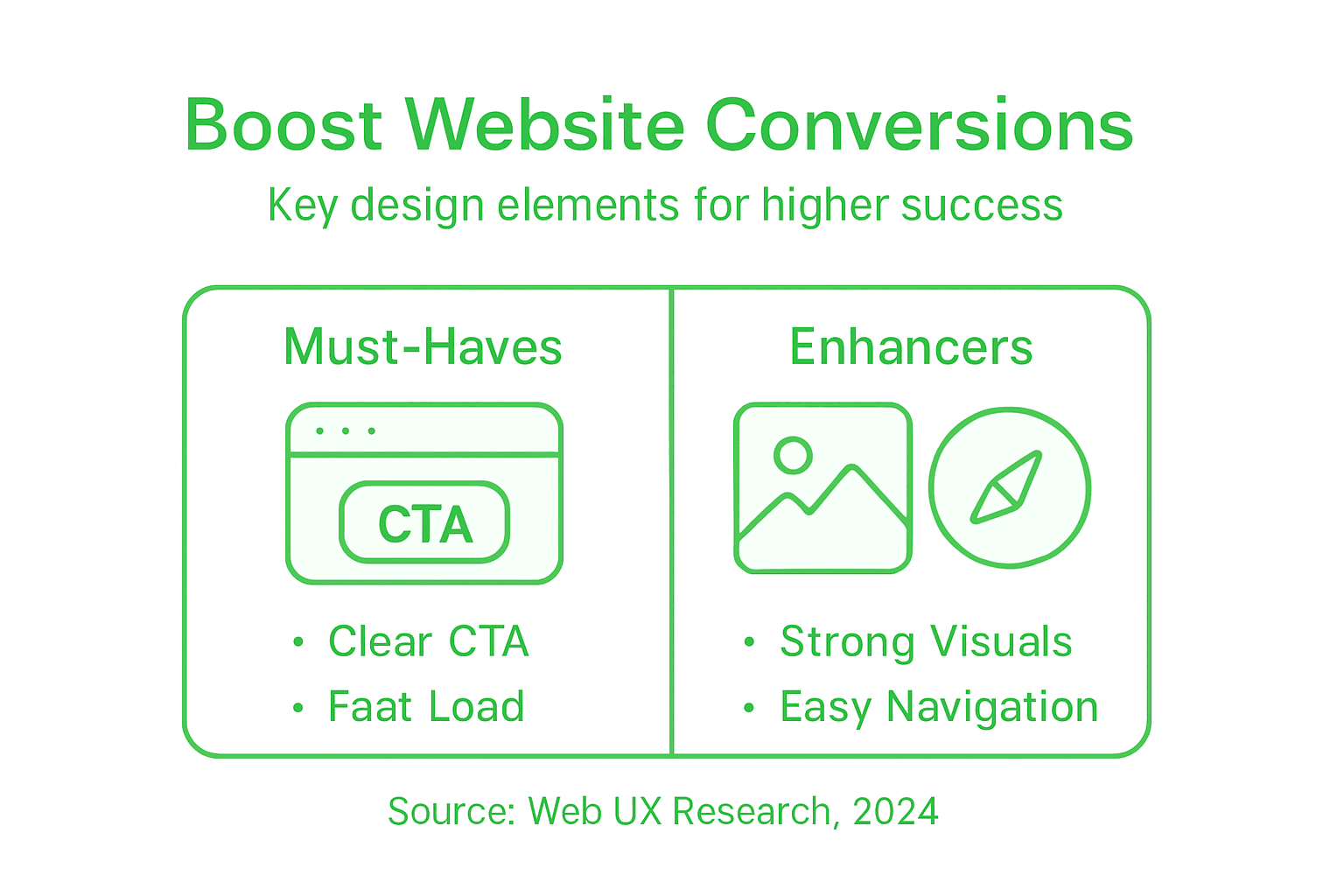Infographic with core web conversion elements