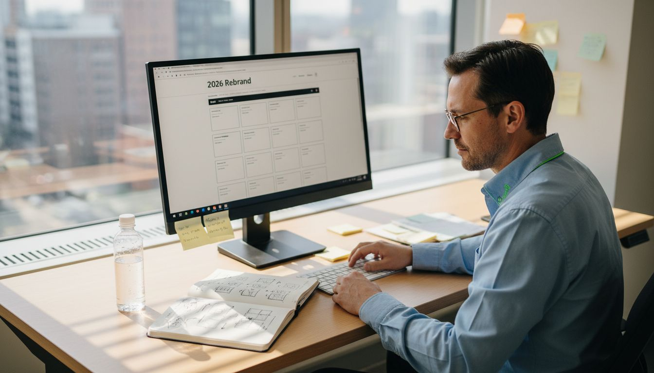 Web designer updates site during rebrand