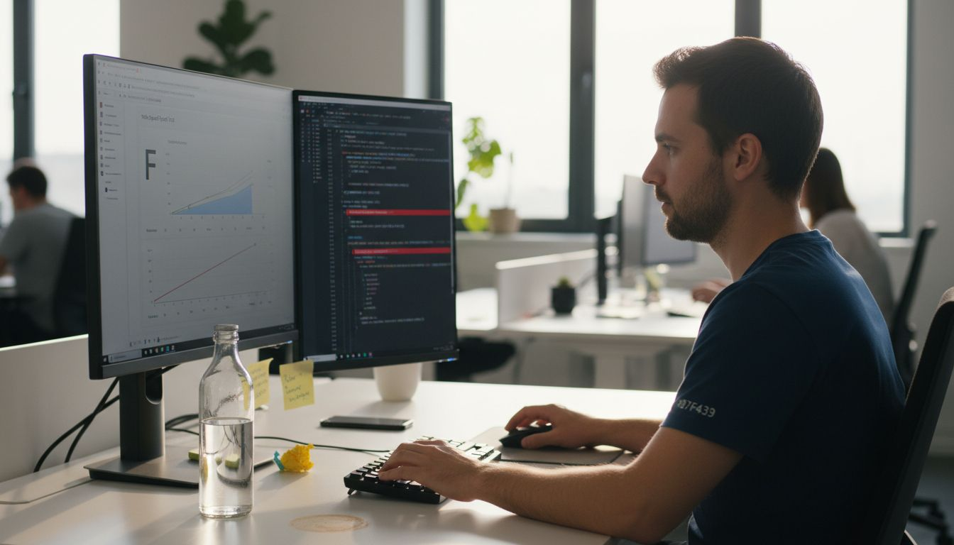 Developer reviewing site speed and SEO errors