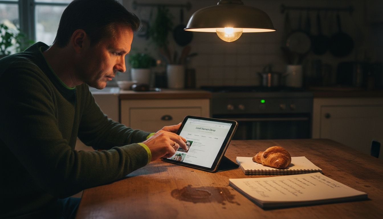 Client browsing business website for trust signals