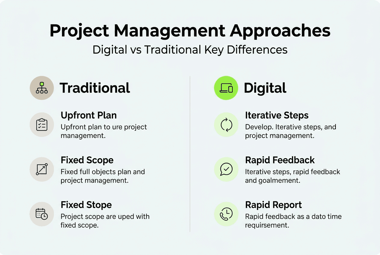 Infographic contrasting digital and traditional methods