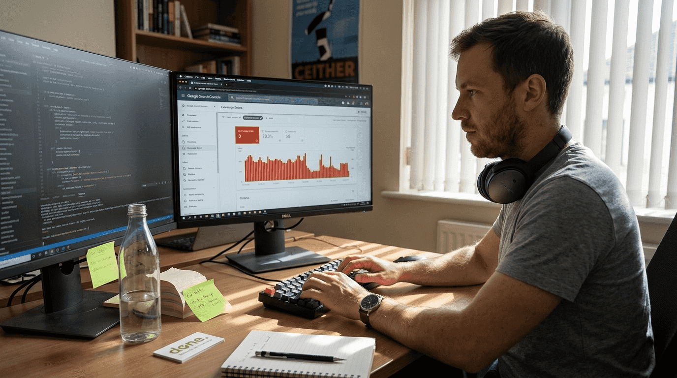 Web developer conducting SEO technical audit
