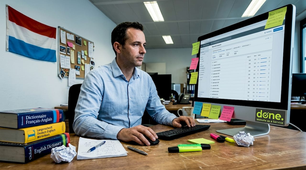 SEO analyst researching multilingual keywords