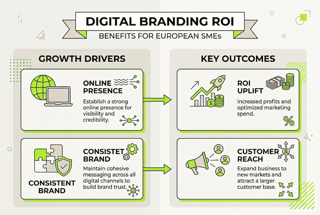 Infographic showing digital branding benefits for SMEs