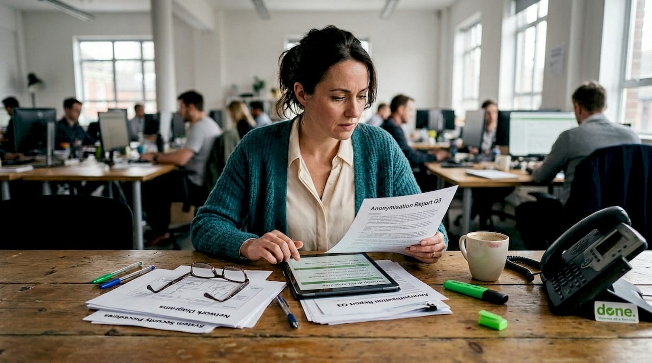 IT manager reviews anonymisation and audit reports