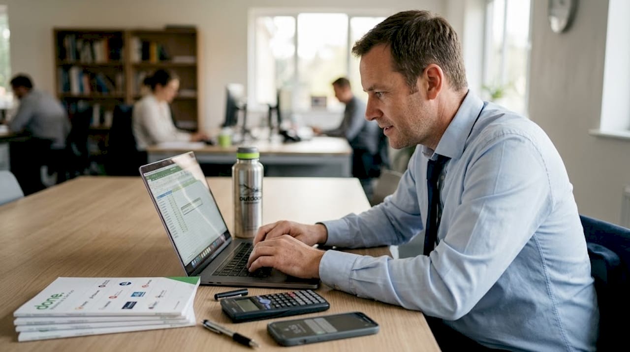 Manager entering bulk orders for B2B site