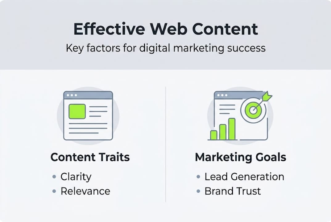 Infographic showing web content optimisation essentials