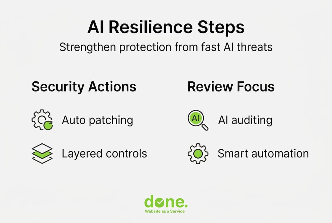 Infographic showing AI cyber resilience steps