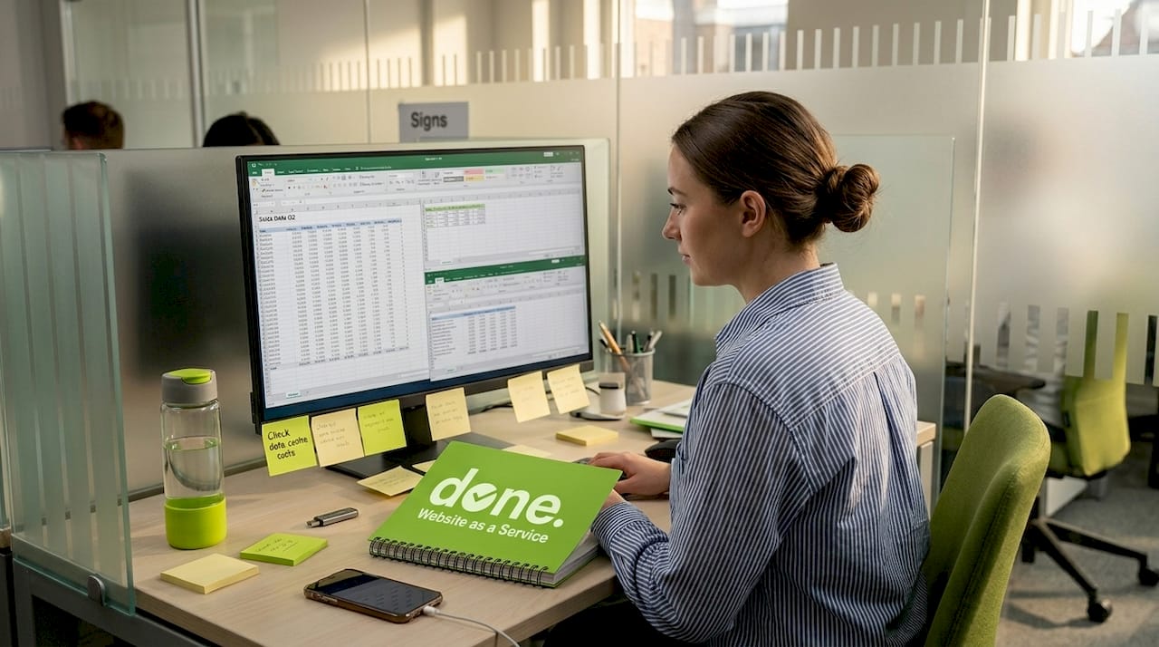 IT manager reviewing business data infrastructure