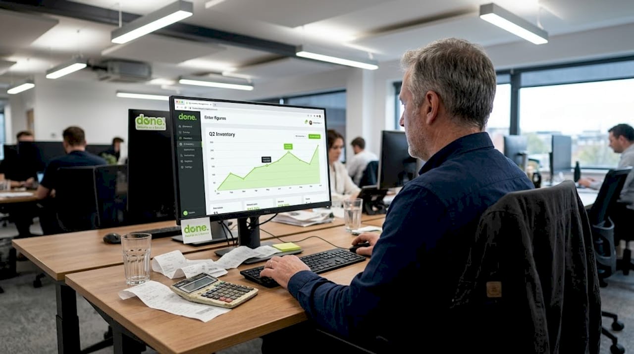 Man using AI tools for small business management