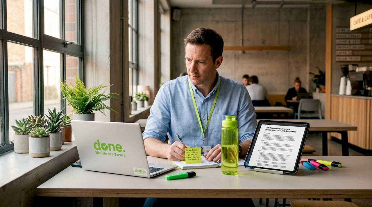 Worker compares AI tool vendor agreements