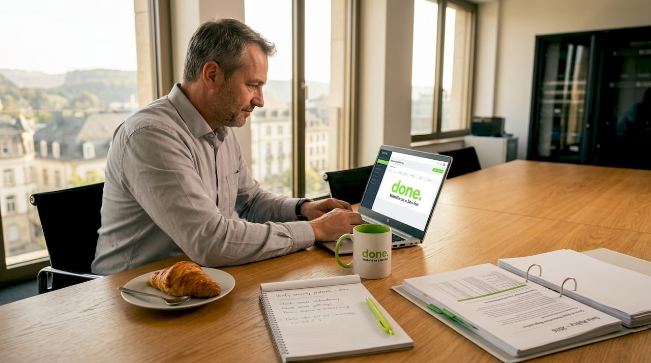 IT manager updating access log at office table