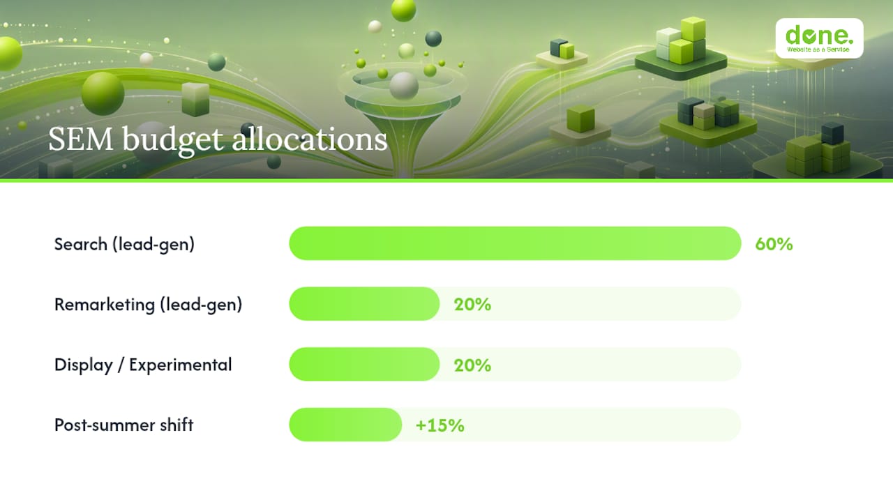 Diagram showing SEM budget allocation and seasonal shifts