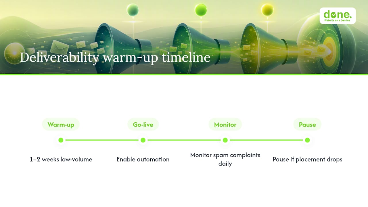 Email deliverability warmup timeline