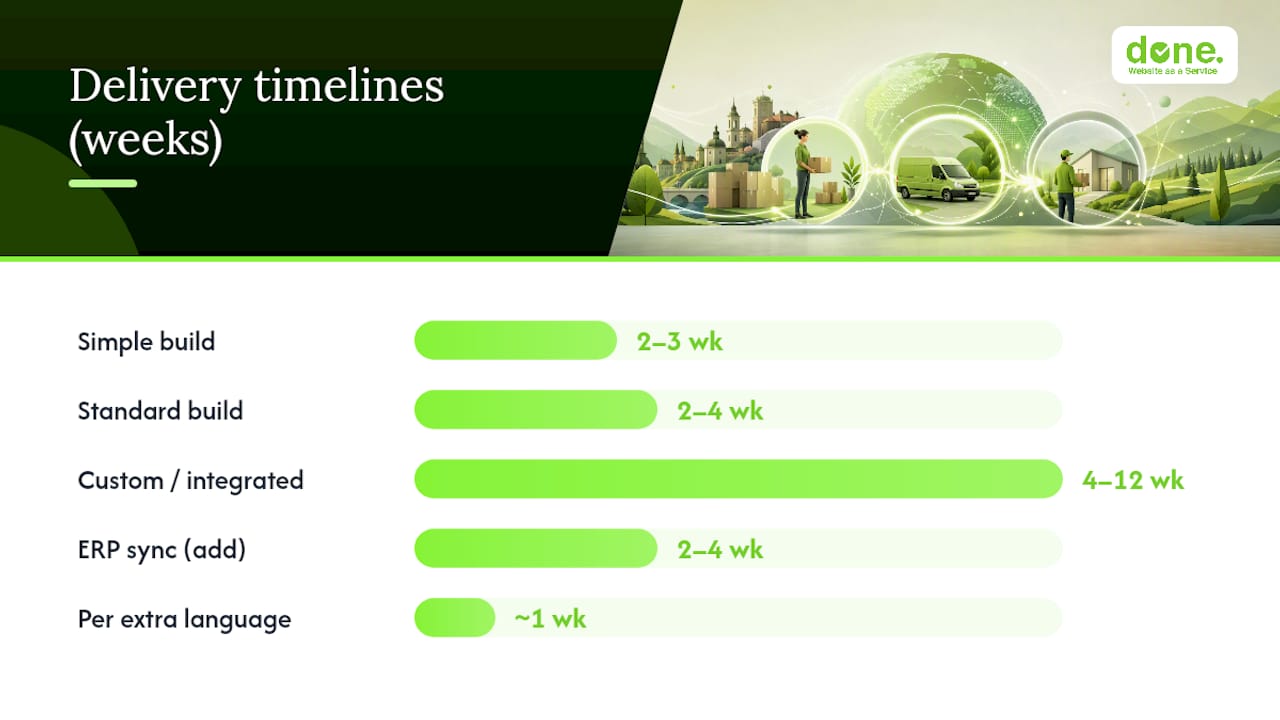 Online shop delivery timeline ranges