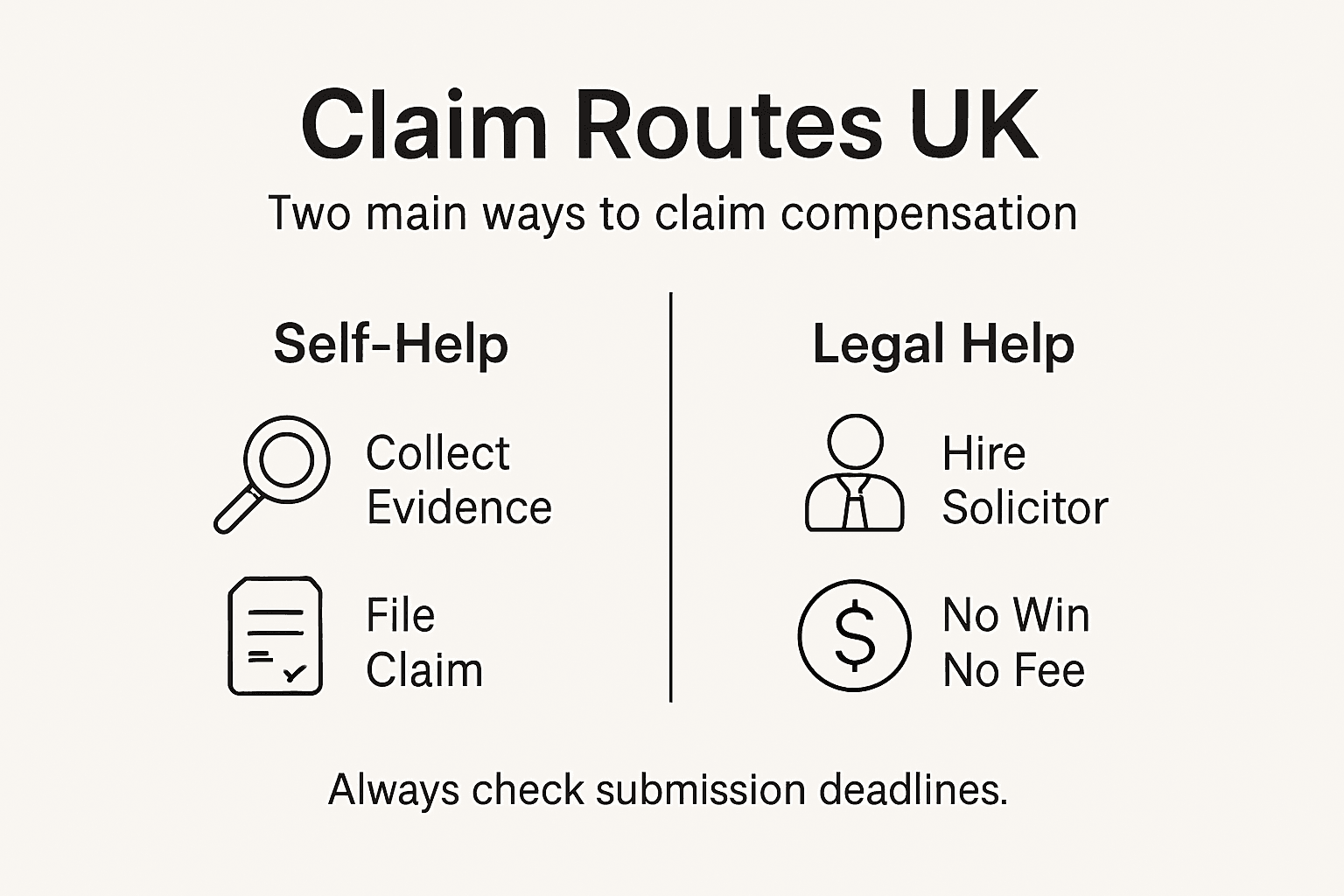 Infographic of UK accident claim process routes