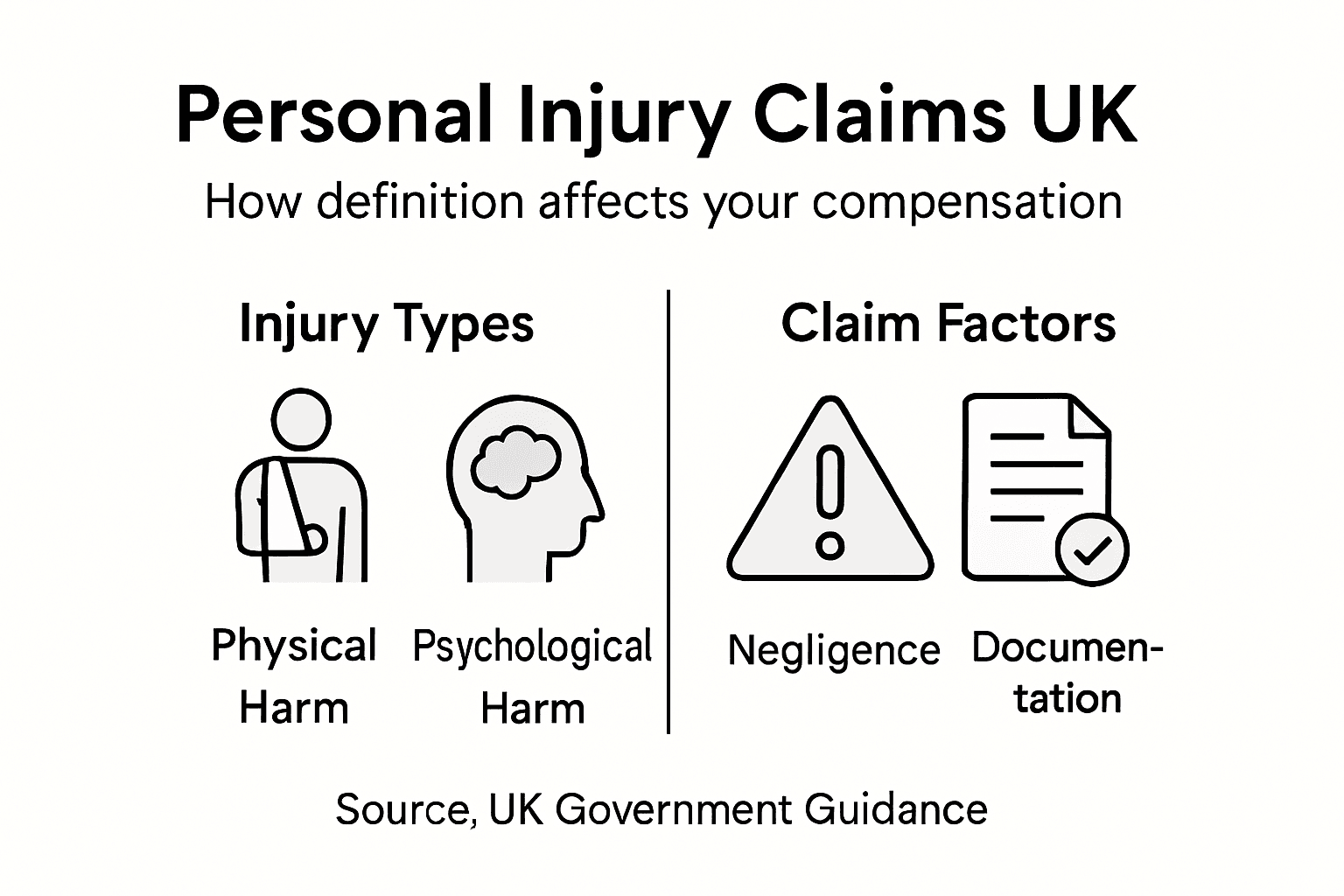 Infographic outlining UK personal injury claims basics