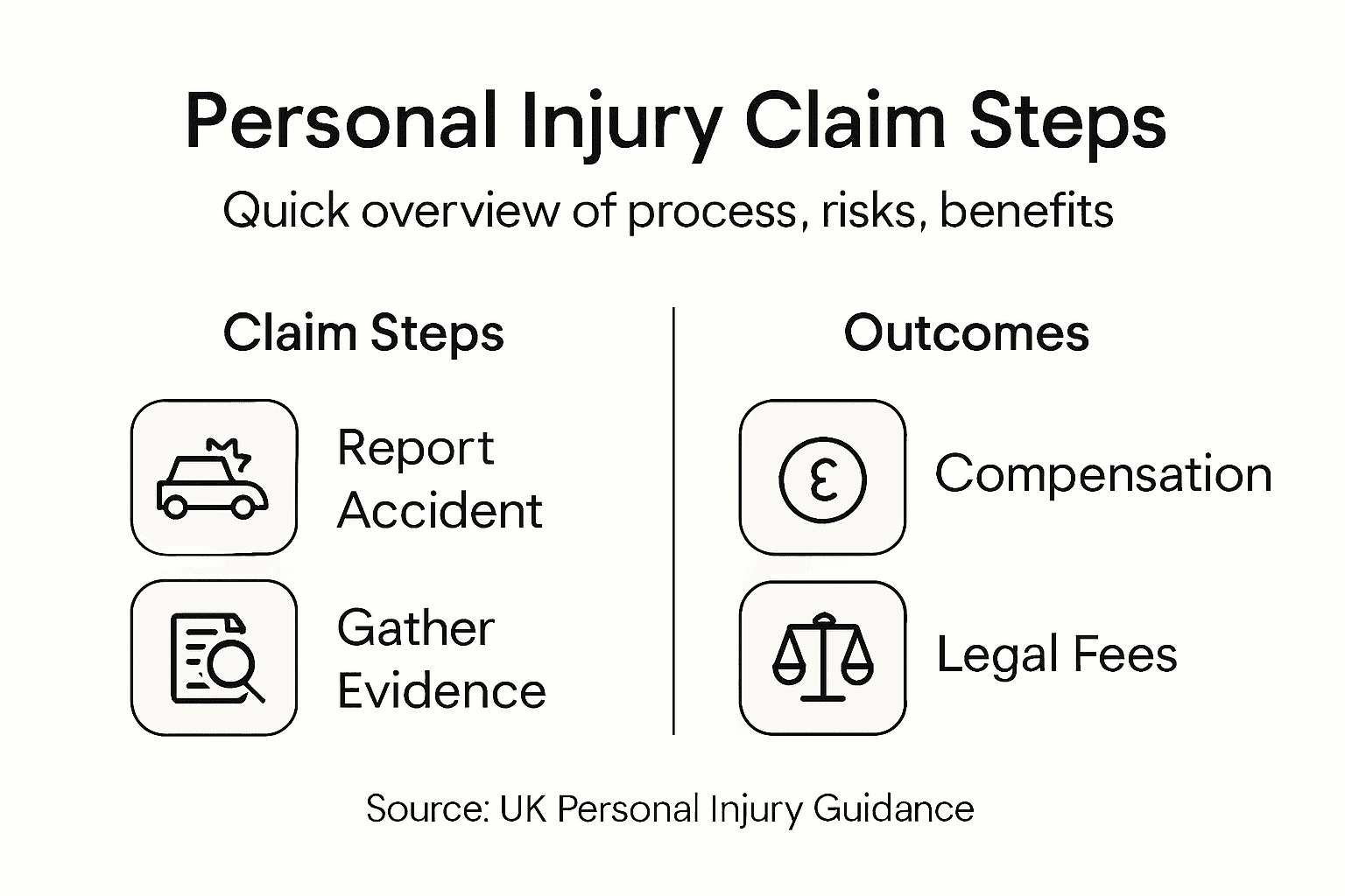 Infographic about claim steps and outcomes