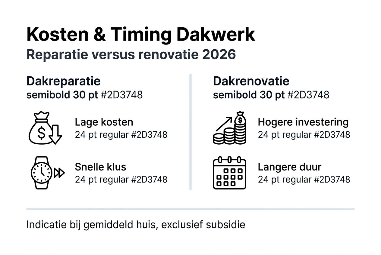 Overzicht van de kosten en doorlooptijd bij dakreparatie en dakrenovatie